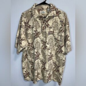 Vintage 90s St. John’s Bay Hawaiian Polo Shirt | Men’s L | Retro Abstract Print